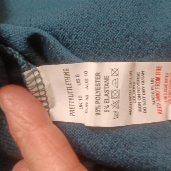 Prettylittlething single button front teal Blazer NWT - Picture 7 of 7